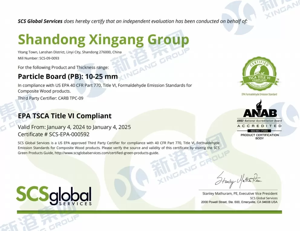 Giấy chứng nhận SCS-EPA-000592